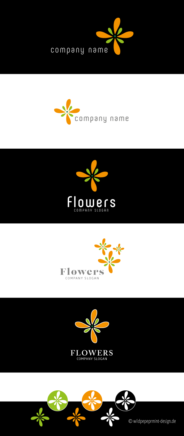Logogestaltung, Logodesign, Logo Floristik, Logoentwürfe, Logo Blume, Logo Blüte, Logo für Existenzgründer, Logo für Kleinunternehmen, Logo frisch und modern, logos von wildpeppermint-design.de