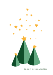 Weihnachtskarte Tannenbäume Sterne grafisch